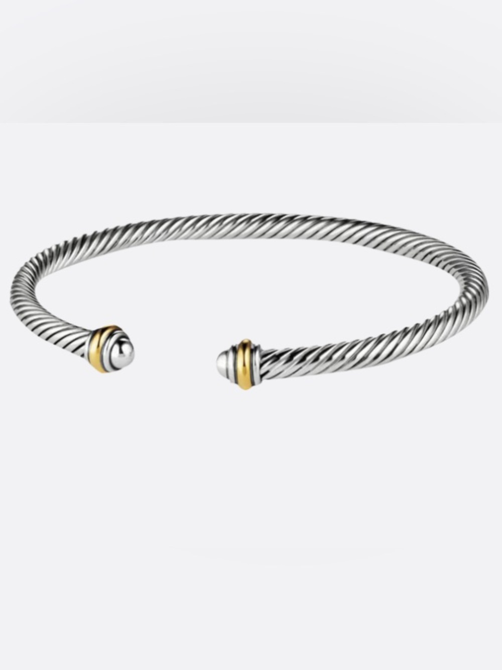 NWOT  CLASSIC DAVID YURMAN CABLE BRACELET, STERLING SILVER & 18K GOLD